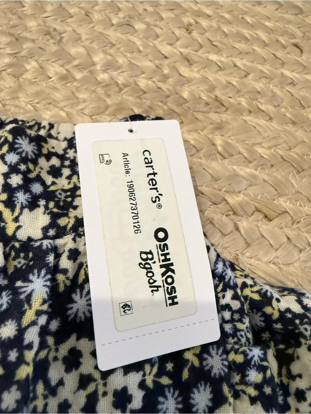 New NWT Oshkosh B’Gosh Navy, White & Yellow Floral Ruffle Mini Skirt XL 14